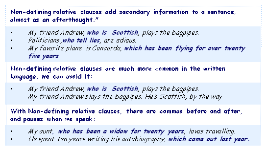 Avanzado 4 Lesson Non Defining Relative Clauses 4 Lesson Non Defining Relative Clauses